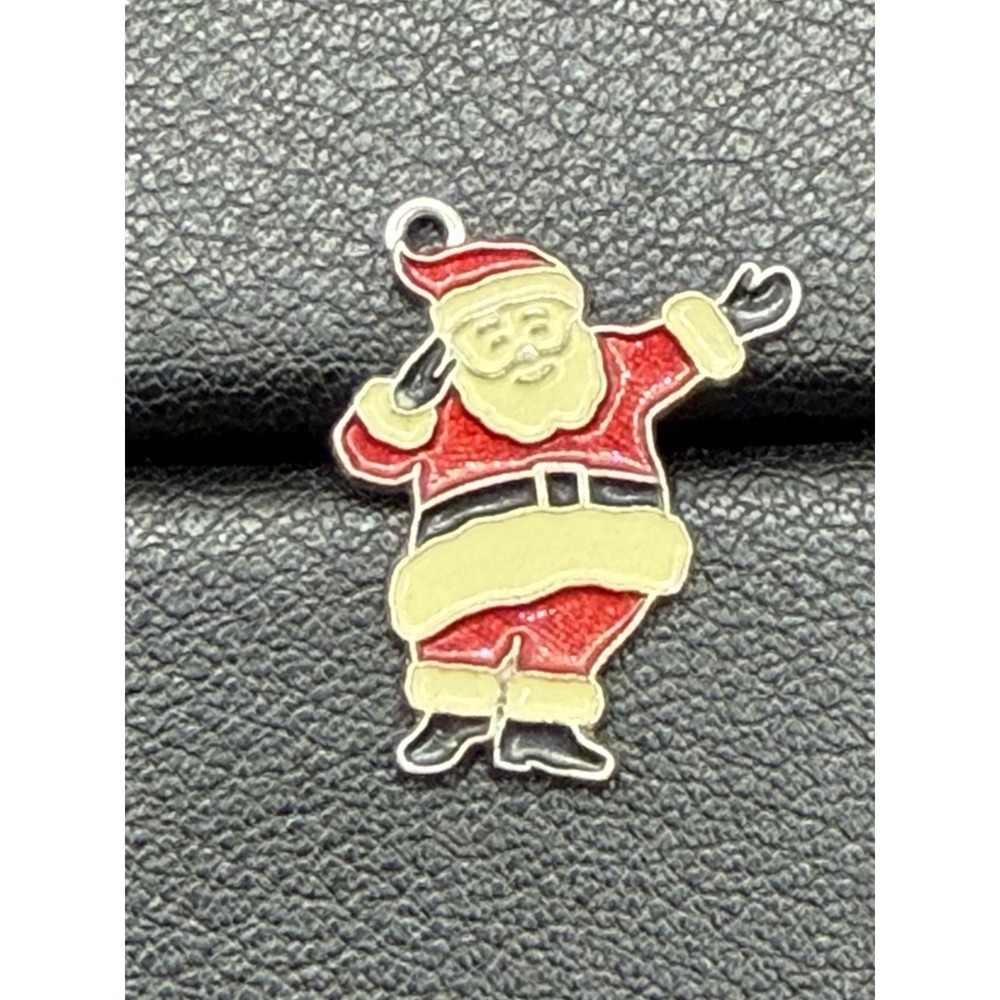 Vintage Sterling Silver Enamel Santa Claus 1960's Charm K6